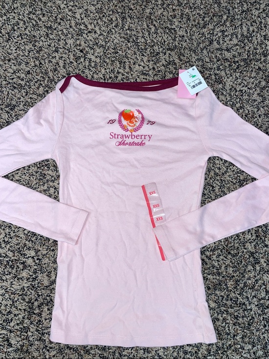 Strawberry Shortcake Tops - Strawberry Shortcake Long Sleeve Boat Neck Tee Shirt Woman’s Size XXS | NWT